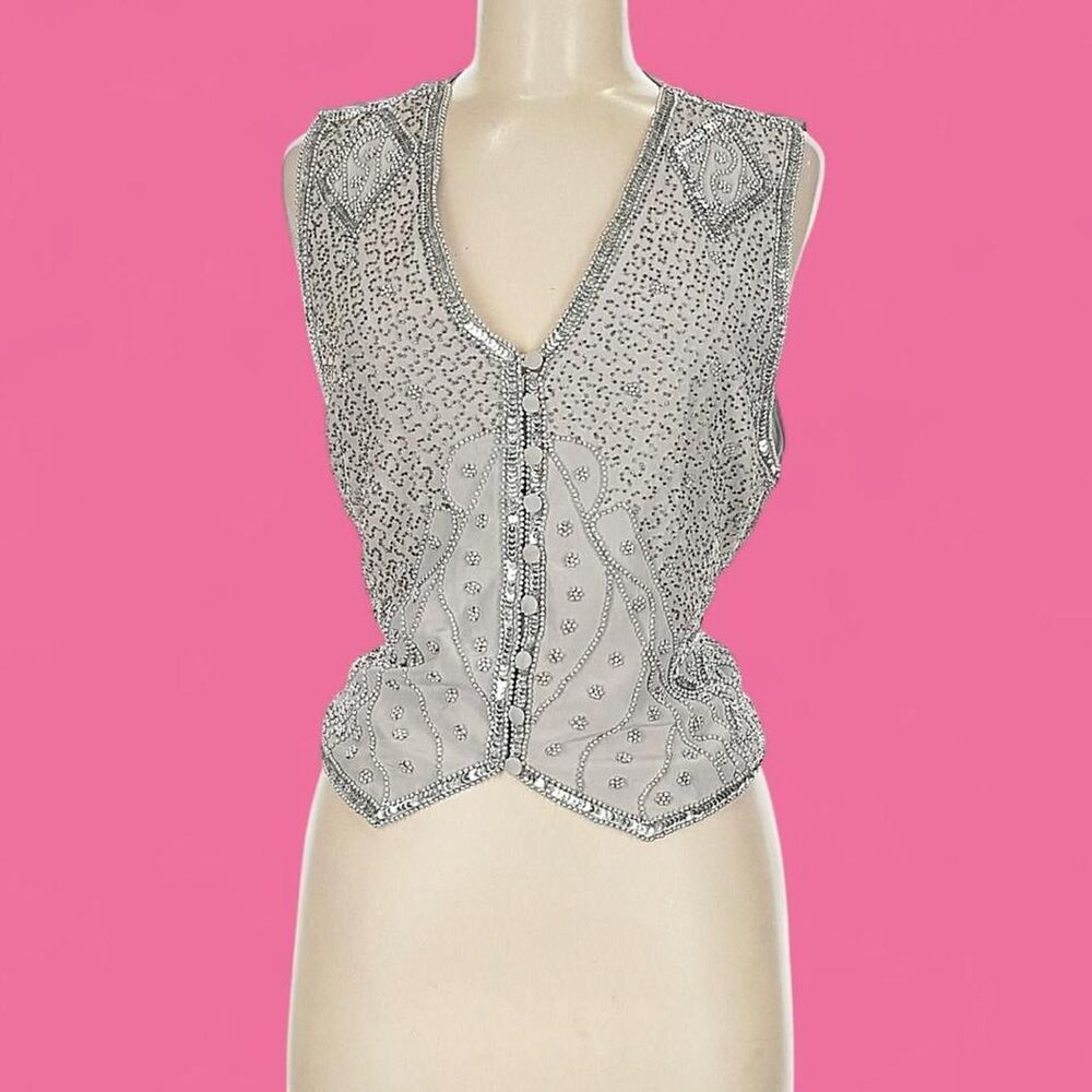 ✨ Vintage Spenser Jeremy Beaded Silk Vest ✨